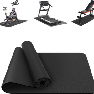 Treadmill Mat, Exercise Equipment Mat Heavy-Duty Protective Floor Mat for Under Stationary Bike, Spin Bike, Fitness Equipment, 180cm x 75cm, Black