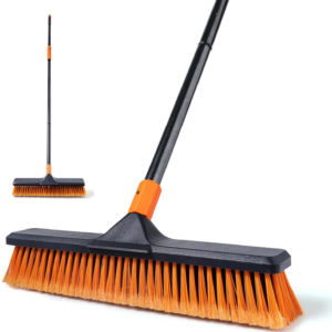 Garden Broom, Yard Brush Heavy Duty Outdoor 2-1,166cm, suitable for Schools, Factories, Gardens, Broom Outdoor,Sweeping Brush(Orange black)