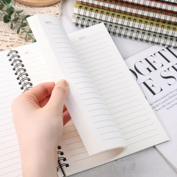 A5 Notebooks 6 Pack,15x 20.5cm Wirebound Notebook with 7mm Lines Morandi Waterproof Notebook 480 Sheets/960 Pages for School Home Office - Image 3