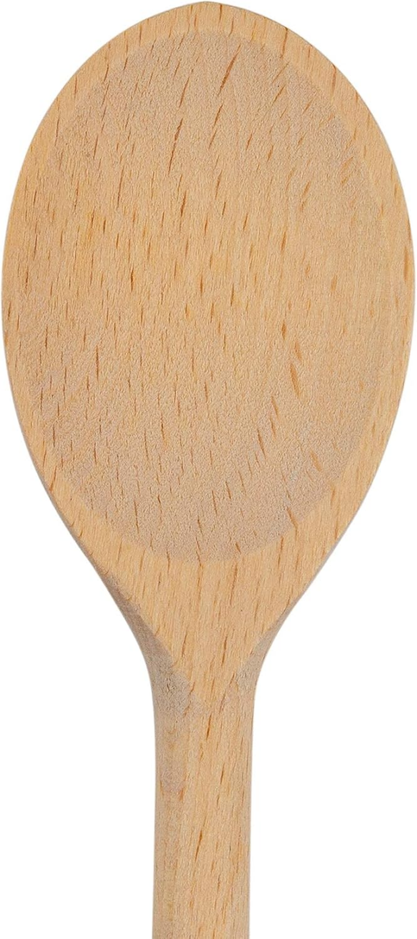 12 Inch Long Wooden Spoons for Cooking - Oval Wood Mixing Spoons for Baking, Cooking, Stirring - Sauce Spoons Made of Natural Beechwood - Set of 3 - Image 4