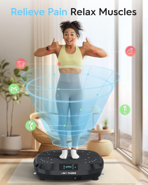Vibration Plate, Whole Body Workout Vibration Plate Exercise Machine for Bone Density Building & Lymphatic Drainage - Image 7