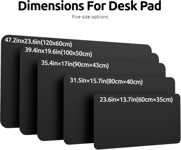 Leather Desk Mat, Large Mouse Mat, Non-Slip Desk Pad, Waterproof PU Leather Table Protector Writing Pad for Office and Home (60 x 35 cm, Black) - Image 6