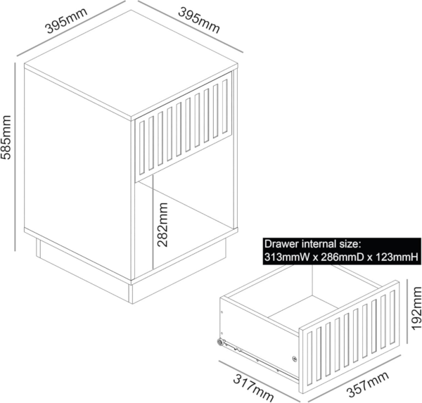 1 Drawer Side Table with Shelf - Storage Cabinet for Hallway - Entryway - Image 4