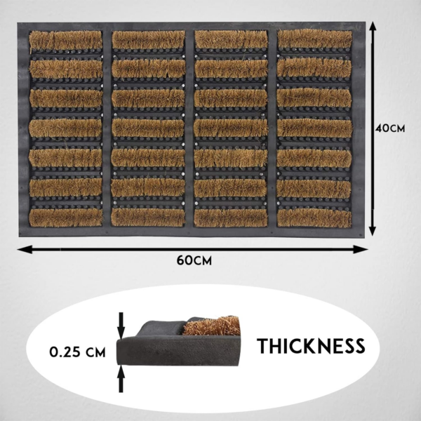 Tuff Scrape Door Mat Heavy Duty Outdoor Doormats Removes Grass, Mud and Dirt 100% Natural Coir Bristle with Rubber - Image 6