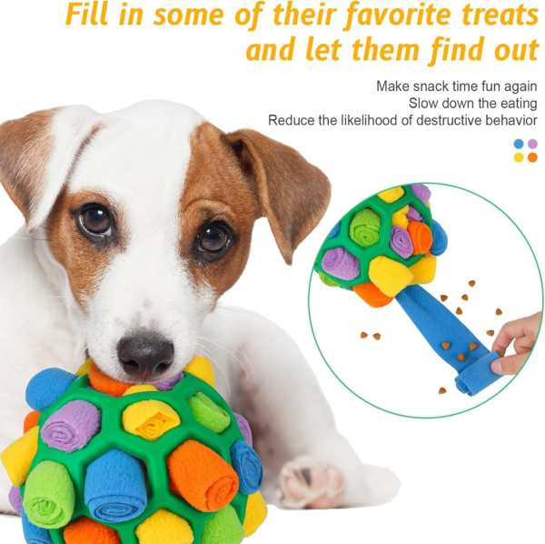Snuffle Ball for Dogs Toys, Interactive Dog Puzzle Toys Educational Foraging Toy Slow Feeder - Image 5