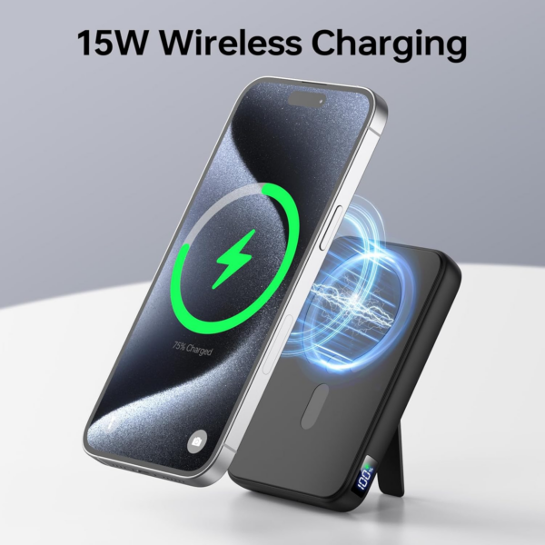 For Magsafe Power Bank, Portable Charger 12000mAh, 22.5W Fast Charging Battery Pack with USB-C Input & Output - Image 6