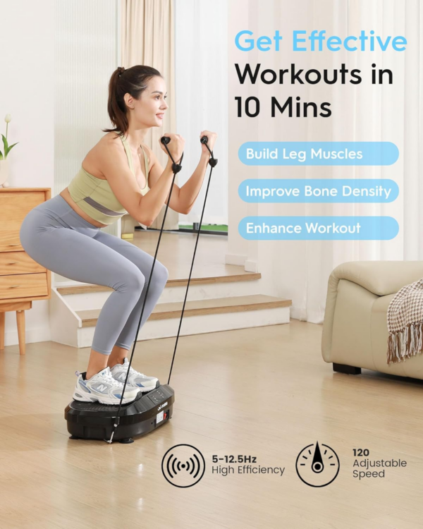 Vibration Plate, Whole Body Workout Vibration Plate Exercise Machine for Bone Density Building & Lymphatic Drainage - Image 6