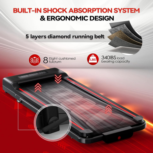 Walking Pad Treadmill-Treadmills for Home-Folding Treadmill-Under Desk Treadmills,340LB Capacity,Remote Control & LED Display - Image 6