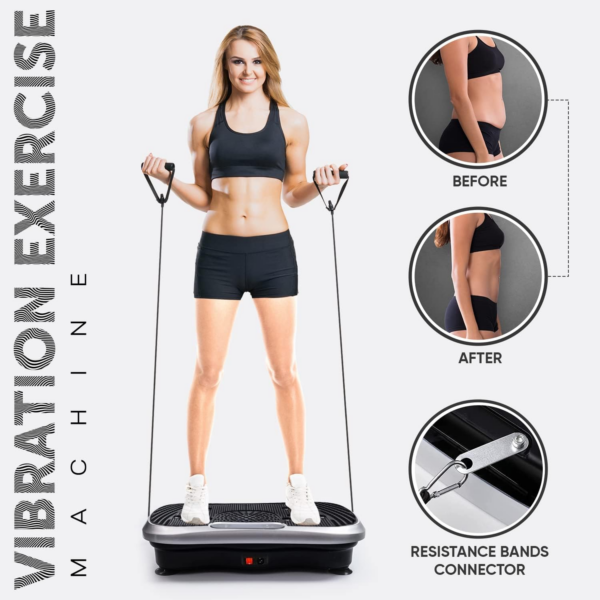 Vibration Plate Exercise Machine - 5 Muscle Stimulating Program Modes - 2 Built-in Bluetooth Speaker - Image 2