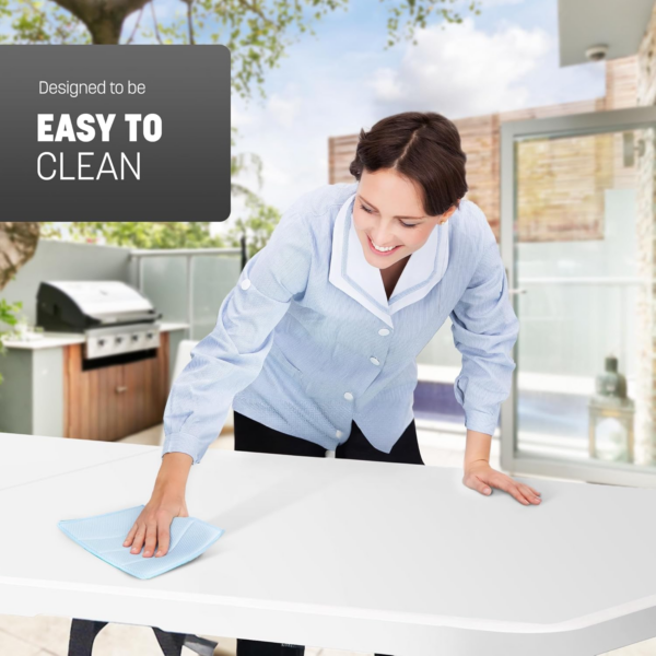 6ft Folding Table with Spacious 180x70x74cm Tabletop & Sturdy Metal Frame - Image 2