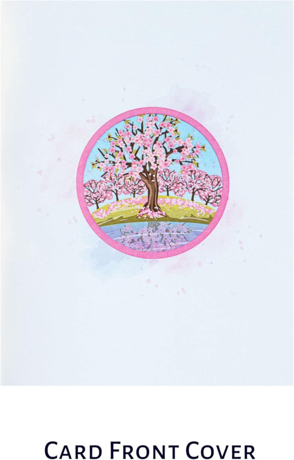 Pink Cherry Blossom Pop Up Card | Mothers Day Card, Birthday Cards For Her, Valentines Day Cards, Get Well Soon Cards | Handmade - Image 3