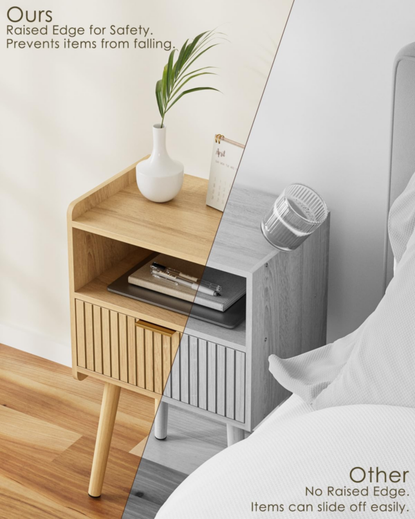 Bedside Table,Modern Night Stand Wood Nightstand with Storage Drawer Side End Table for Bedroom,Living Room,Office,Oak - Image 6