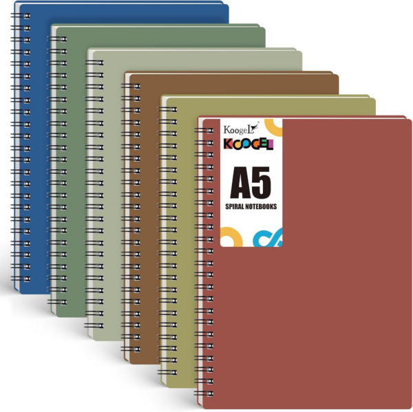 A5 Notebooks 6 Pack,15x 20.5cm Wirebound Notebook with 7mm Lines Morandi Waterproof Notebook 480 Sheets/960 Pages for School Home Office - Image 6