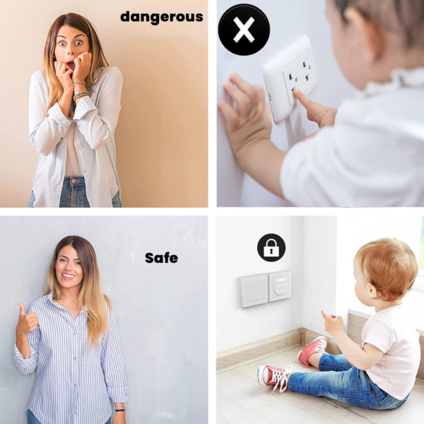 20 Pack Plug Socket Covers UK - Baby Home Safety Socket Covers - Child Proof Plug Socket Covers - Perfect Children Security Shock Prevention for Indoor and Outdoor - Image 3