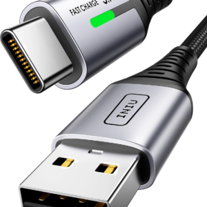 USB C Charger Cable 2m 3.1A Type C Cable Fast Charging, Braided USB A to USB-C Phone Charger Cable USBC for iPhone 16 15 Pro, Samsung Galaxy S24 S23 Ultra, Pixel 9, iPad Air, Switch, Steam etc.