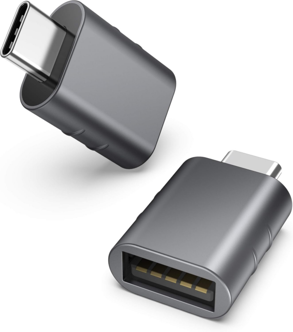 USB C to USB Adapter(2 Pack), USB-C Male to USB3.0 Female Adapter Compatible with MacBook Pro after 2016, MacBook Air after 2018, Mac Mini, Dell XPS and More Type C or Thunderbolt 3 Devices