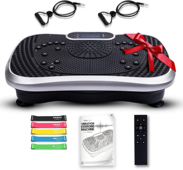 Vibration Plate Exercise Machine - 5 Muscle Stimulating Program Modes - 2 Built-in Bluetooth Speaker