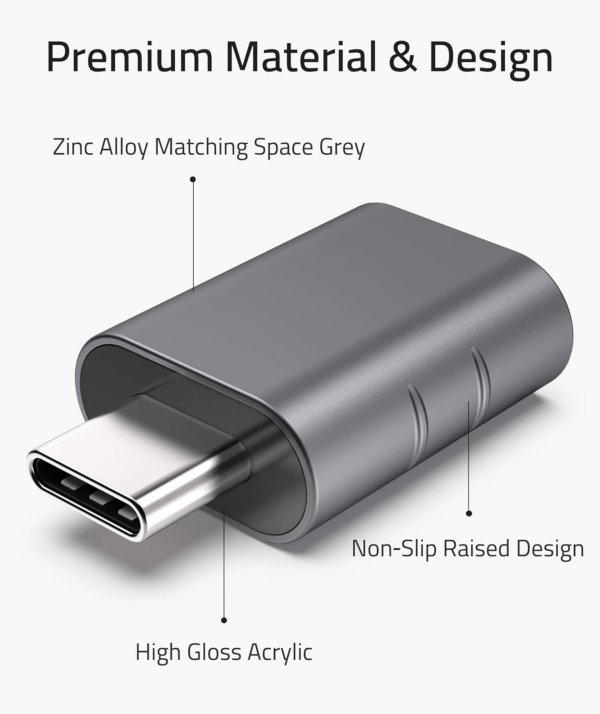 USB C to USB Adapter(2 Pack), USB-C Male to USB3.0 Female Adapter Compatible with MacBook Pro after 2016, MacBook Air after 2018, Mac Mini, Dell XPS and More Type C or Thunderbolt 3 Devices - Image 6