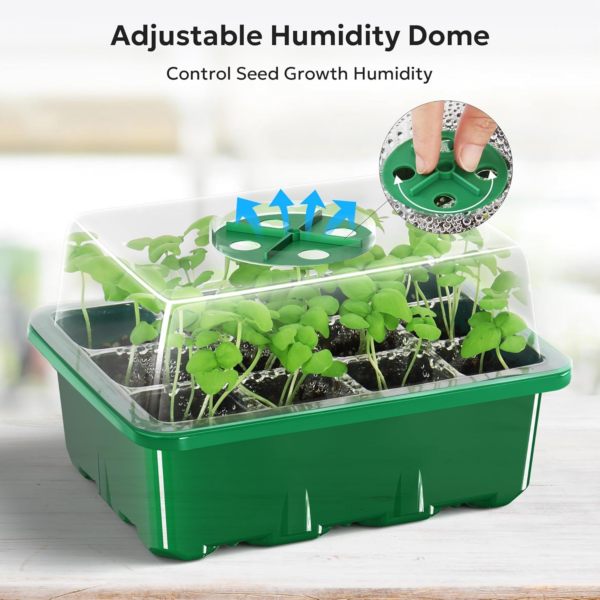 Seed Trays, 10 Pack 120 Cells Seed Trays for Seedlings Reusable Seed Trays with Lids Propagator Tray Growing Starter Tray - Image 7