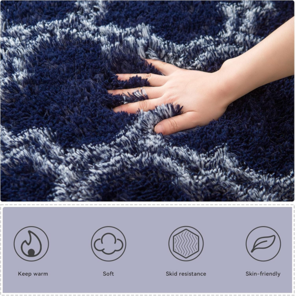 Rugs Living Room Large Rugs Bedroom Anti Skid Rug Shaggy Soft Rug for Living Room Bedroom Play Area Kids Room Luxury Decorative(Blue Lantern 60x180cm) - Image 4