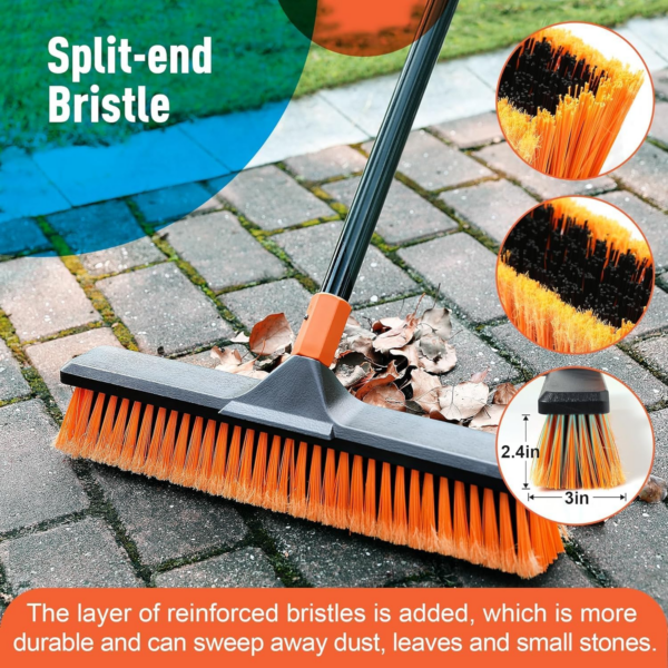 Garden Broom, Yard Brush Heavy Duty Outdoor 2-1,166cm, suitable for Schools, Factories, Gardens, Broom Outdoor,Sweeping Brush(Orange black) - Image 6