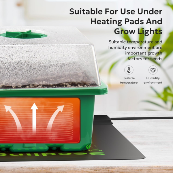 Seed Trays, 10 Pack 120 Cells Seed Trays for Seedlings Reusable Seed Trays with Lids Propagator Tray Growing Starter Tray - Image 8
