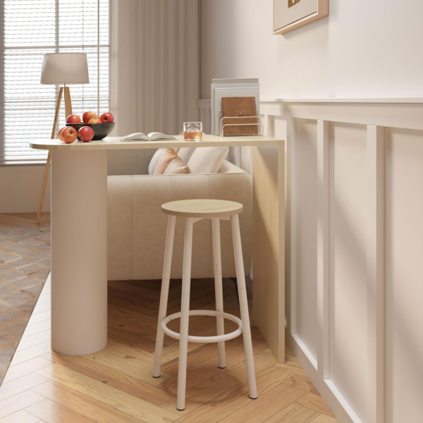 Bar Stools Set of 2, Kitchen Stools with Footrest, Breakfast Bar Stools, Round Bar Chairs, 64CM Height Stools for Dining Room, Kitchen, Bar, Party, - Image 2