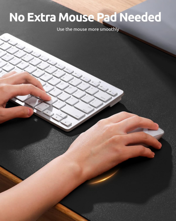Leather Desk Mat, Large Mouse Mat, Non-Slip Desk Pad, Waterproof PU Leather Table Protector Writing Pad for Office and Home (60 x 35 cm, Black) - Image 4