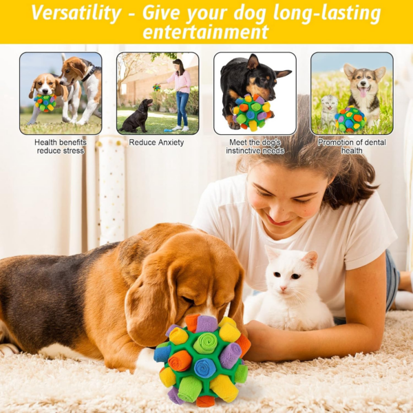 Snuffle Ball for Dogs Toys, Interactive Dog Puzzle Toys Educational Foraging Toy Slow Feeder - Image 2