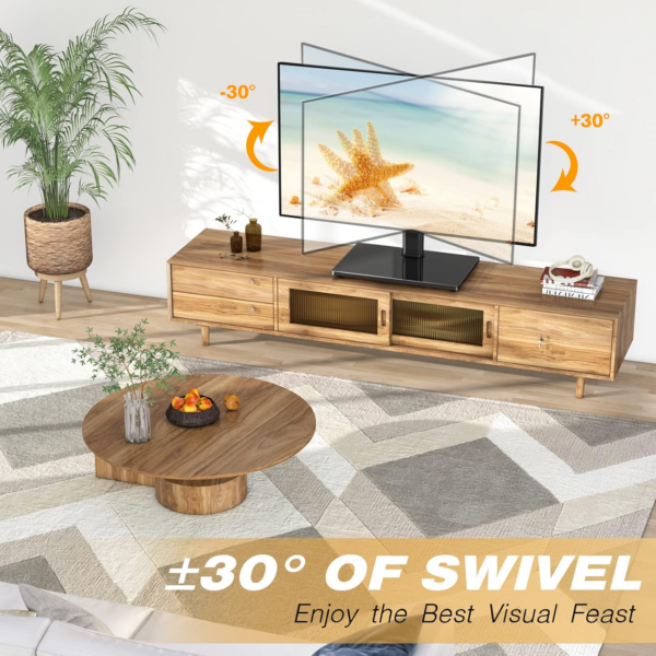 Universal Table Top TV Stand - Swivel TV Stand Base for 26-55 inch LCD/LED/OLED/Plasma TVs with Bracket Height Adjustable Max. - Image 8