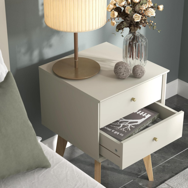 2pcs Bedside Table - Stylish 2 Drawer Bedside - Side Table with Storage - Storage Cabinet for Hallway