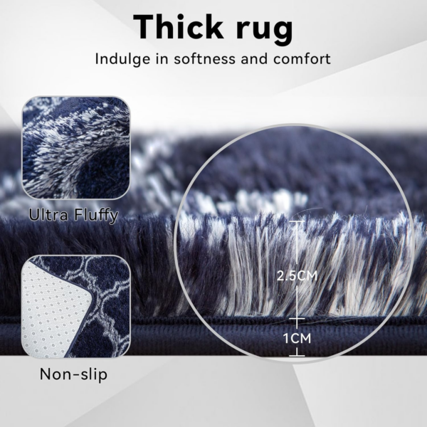 Rugs Living Room Large Rugs Bedroom Anti Skid Rug Shaggy Soft Rug for Living Room Bedroom Play Area Kids Room Luxury Decorative(Blue Lantern 60x180cm) - Image 3