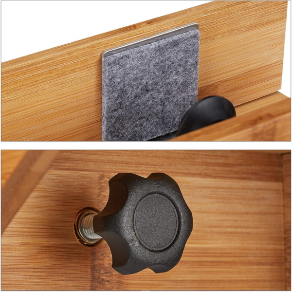 Bamboo Clip - On Bedside Shelf | Ergonomic Space Saver Side Table | Unique Wooden Bed Frame Clamp - Image 4