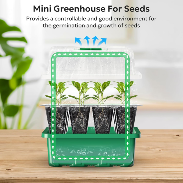 Seed Trays, 10 Pack 120 Cells Seed Trays for Seedlings Reusable Seed Trays with Lids Propagator Tray Growing Starter Tray - Image 6