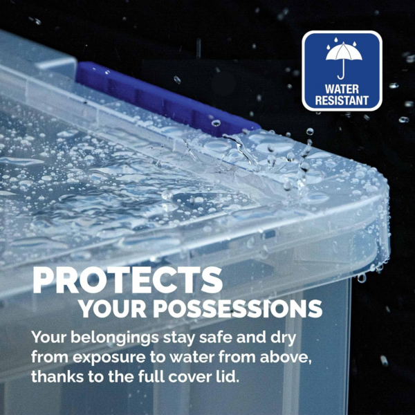 BOX 10L Plastic Storage Boxes with Lids. ProStore Super Strong Plastic Storage Boxes (14 x 34 x 21.5cm), - Image 4
