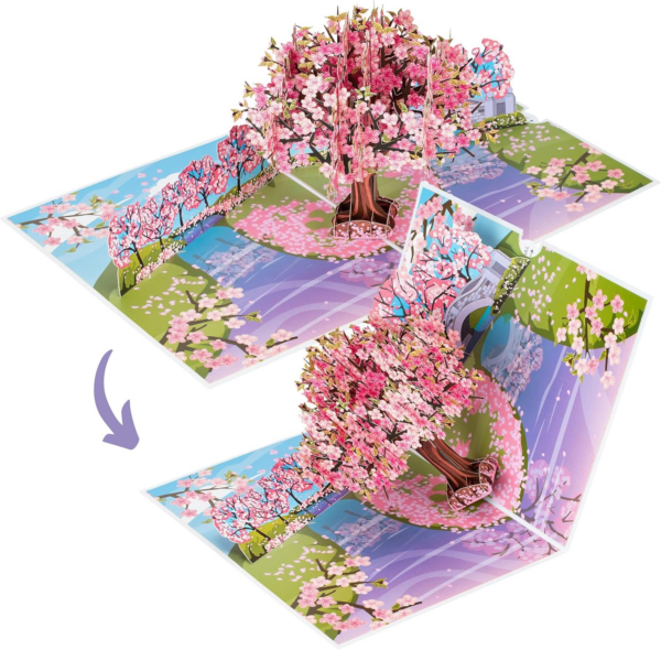 Pink Cherry Blossom Pop Up Card | Mothers Day Card, Birthday Cards For Her, Valentines Day Cards, Get Well Soon Cards | Handmade - Image 2