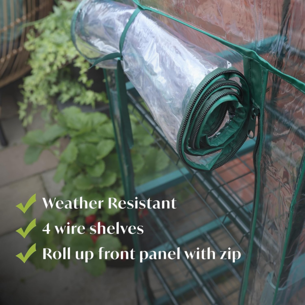 4 Tier Greenhouse for Indoor & Outdoor Use | Durable Steel Frame | Clear PVC Cover | Ideal for Growing Vegetables, Flowers, Herbs, and Seedlings - Image 8