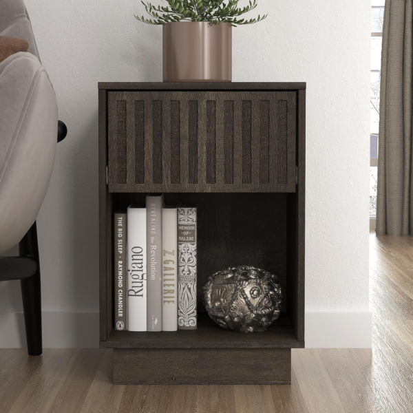 1 Drawer Side Table with Shelf - Storage Cabinet for Hallway - Entryway - Image 5