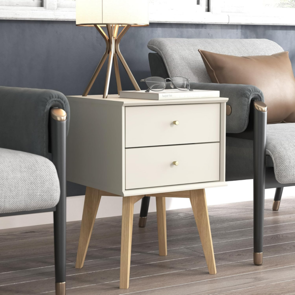 2pcs Bedside Table - Stylish 2 Drawer Bedside - Side Table with Storage - Storage Cabinet for Hallway - Image 2