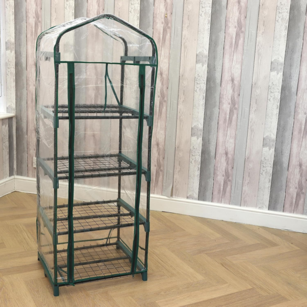 4 Tier Greenhouse for Indoor & Outdoor Use | Durable Steel Frame | Clear PVC Cover | Ideal for Growing Vegetables, Flowers, Herbs, and Seedlings - Image 5