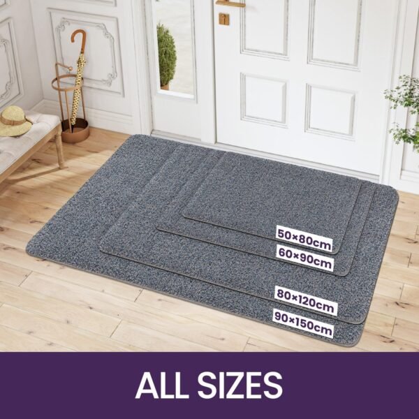 Dirt Trapper Door Mat, Non-slip Barrier Mats for Indoor, Super Absorbent Entrance Rug Machine Washable Soft Floor Carpet, Grey-Blue, 60 x 90 cm - Image 4