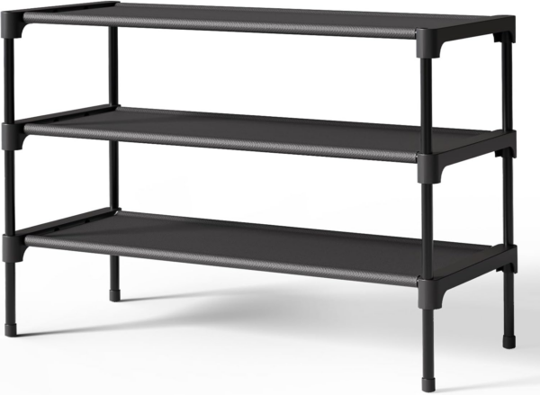Shoe Rack - Premium Non-Woven Shoe Rack Shelf, Shoe Organizer for Closet, Entryway, Garage & Corridor, Sturdy & Durable Long Stackable Shoe Shelves