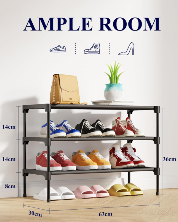 Shoe Rack - Premium Non-Woven Shoe Rack Shelf, Shoe Organizer for Closet, Entryway, Garage & Corridor, Sturdy & Durable Long Stackable Shoe Shelves - Image 6