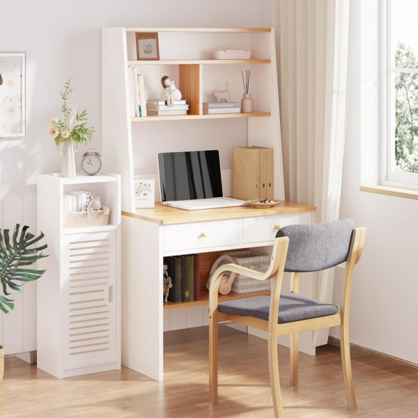 3 Tier Bathroom Floor Cabinet, White Storage Cabinet with Door, Free Standing Shelf Unit for Bathroom, Living Room, Bedroom, Kitchen, Balcony or Office - Image 3