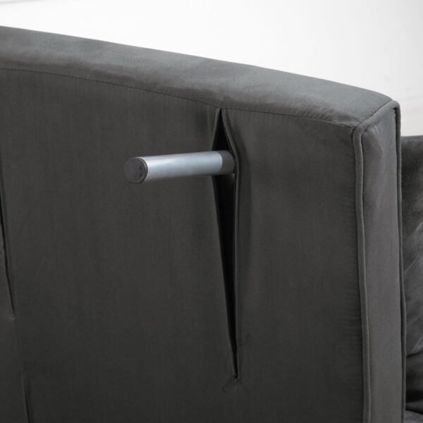 Single Chair Bed, Click Clack Convertible Bed Settee, Modern Velvet Feel Fabric Lounge Couch with Cushion for Living Room - Image 3