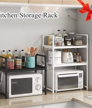 Multi-Layer Microwave Shelf & Condiment Organizer