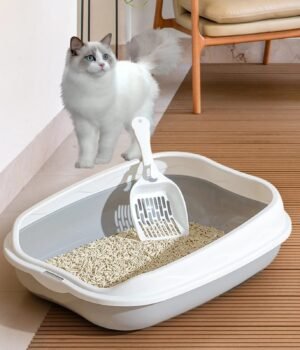 Large Semi-Enclosed Litter Box – Splash proof