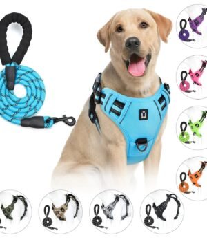 No-Pull Dog Harness & Leash Combo – Reflective, 5ft