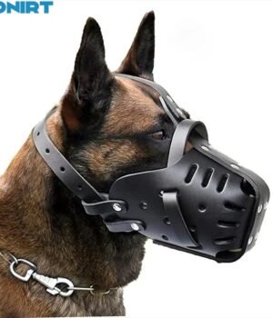 Leather Dog Muzzle Basket – Anti-Bite, Adjustable