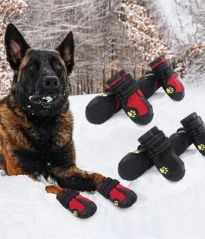 Waterproof Dog Boots – 4-Piece, Anti-Slip, Reflective